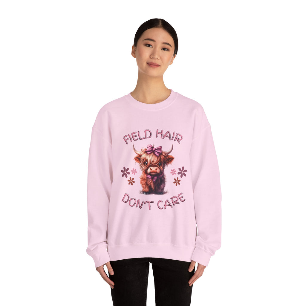 Highland Cow Field Hair Don't Care Sweatshirt