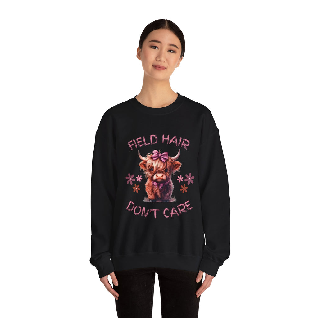 Highland Cow Field Hair Don't Care Sweatshirt