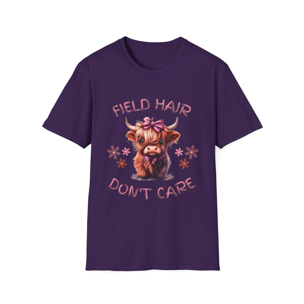 Field Hair Dont Care Highland Cow T-shirt