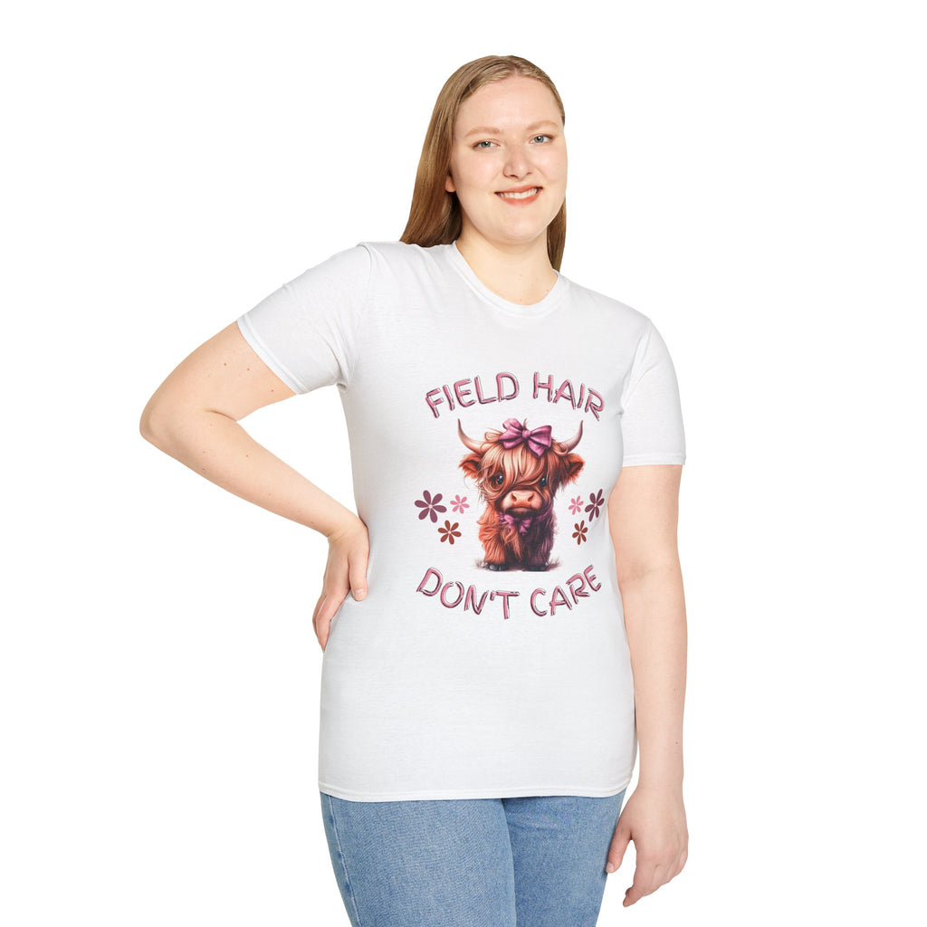Field Hair Dont Care Highland Cow T-shirt