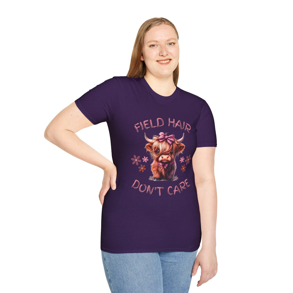 Field Hair Dont Care Highland Cow T-shirt