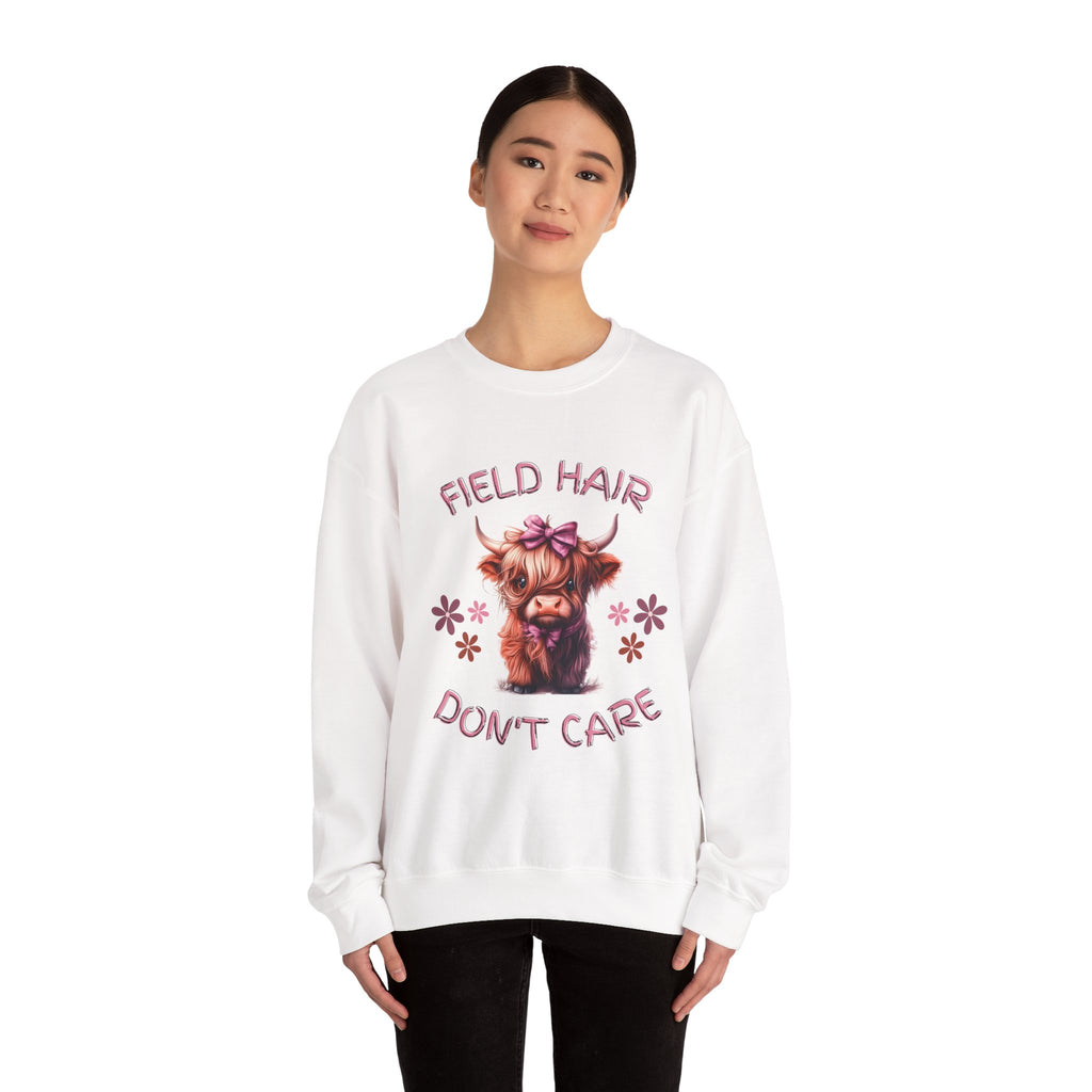 Highland Cow Field Hair Don't Care Sweatshirt