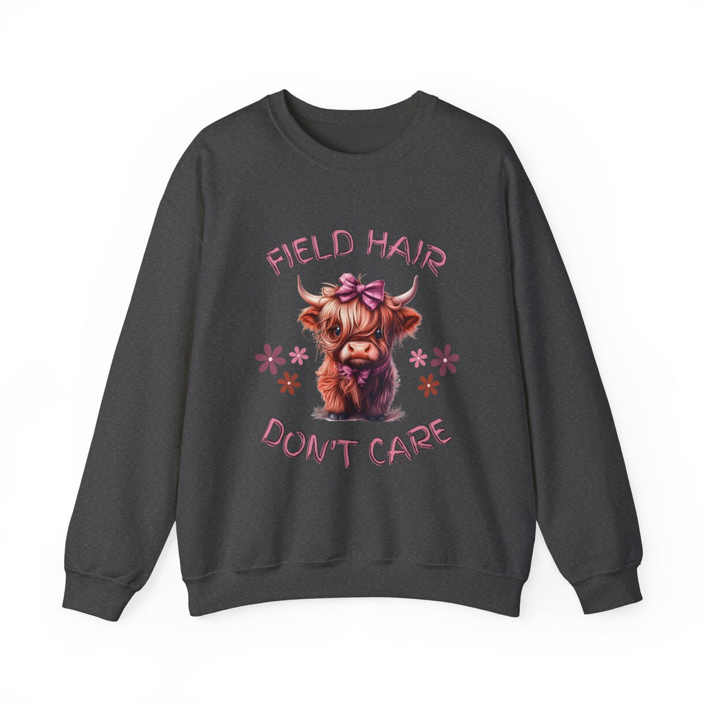 Highland Cow Field Hair Don't Care Sweatshirt