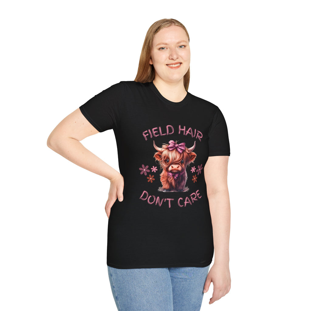 Field Hair Dont Care Highland Cow T-shirt