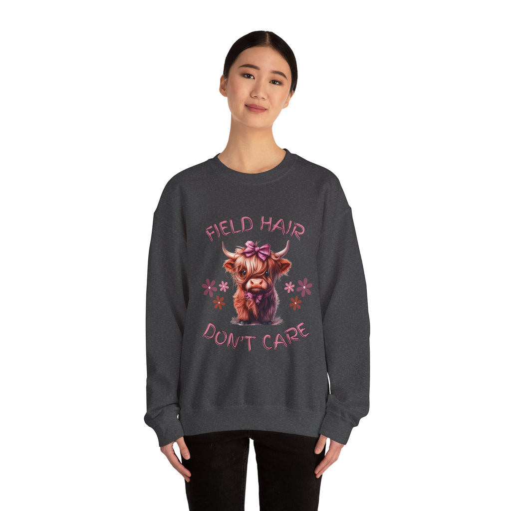 Highland Cow Field Hair Don't Care Sweatshirt