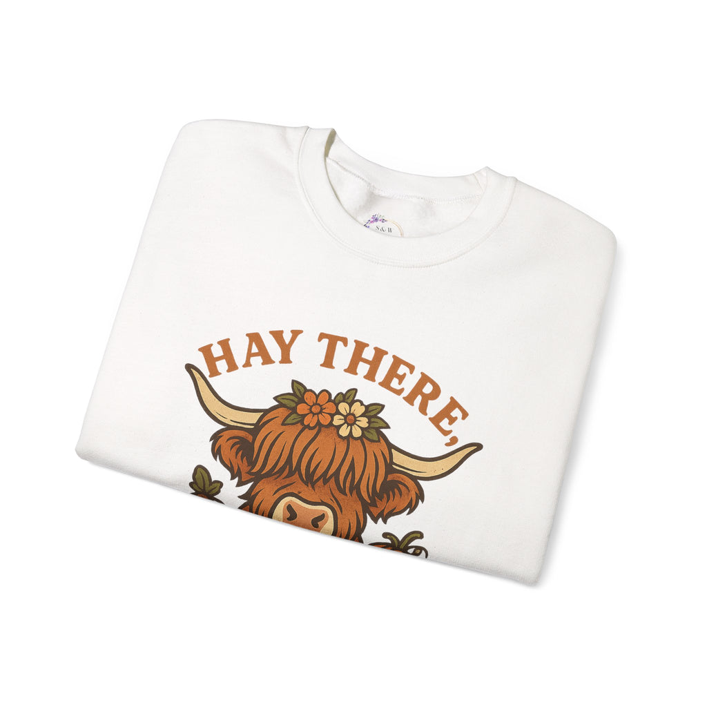 Cozy Fall Sweatshirt: Hay There Pumpkin Design | Autumn Apparel, Gift for Pumpkin Lovers, Halloween Sweater, Harvest Outfit