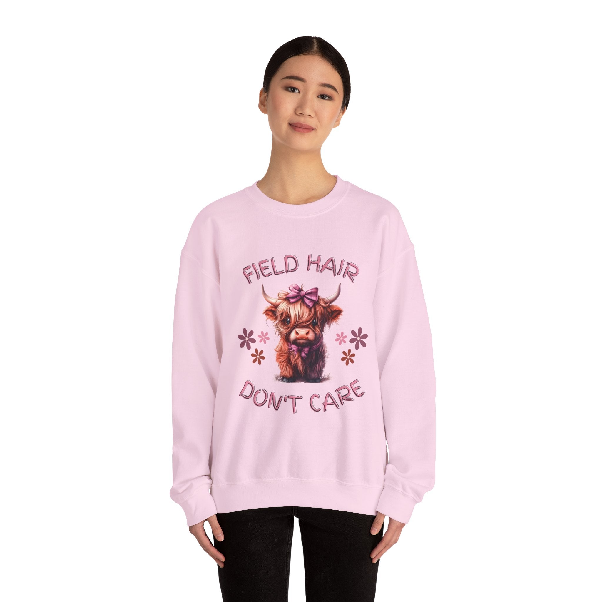 Highland Cow Field Hair Don't Care Sweatshirt