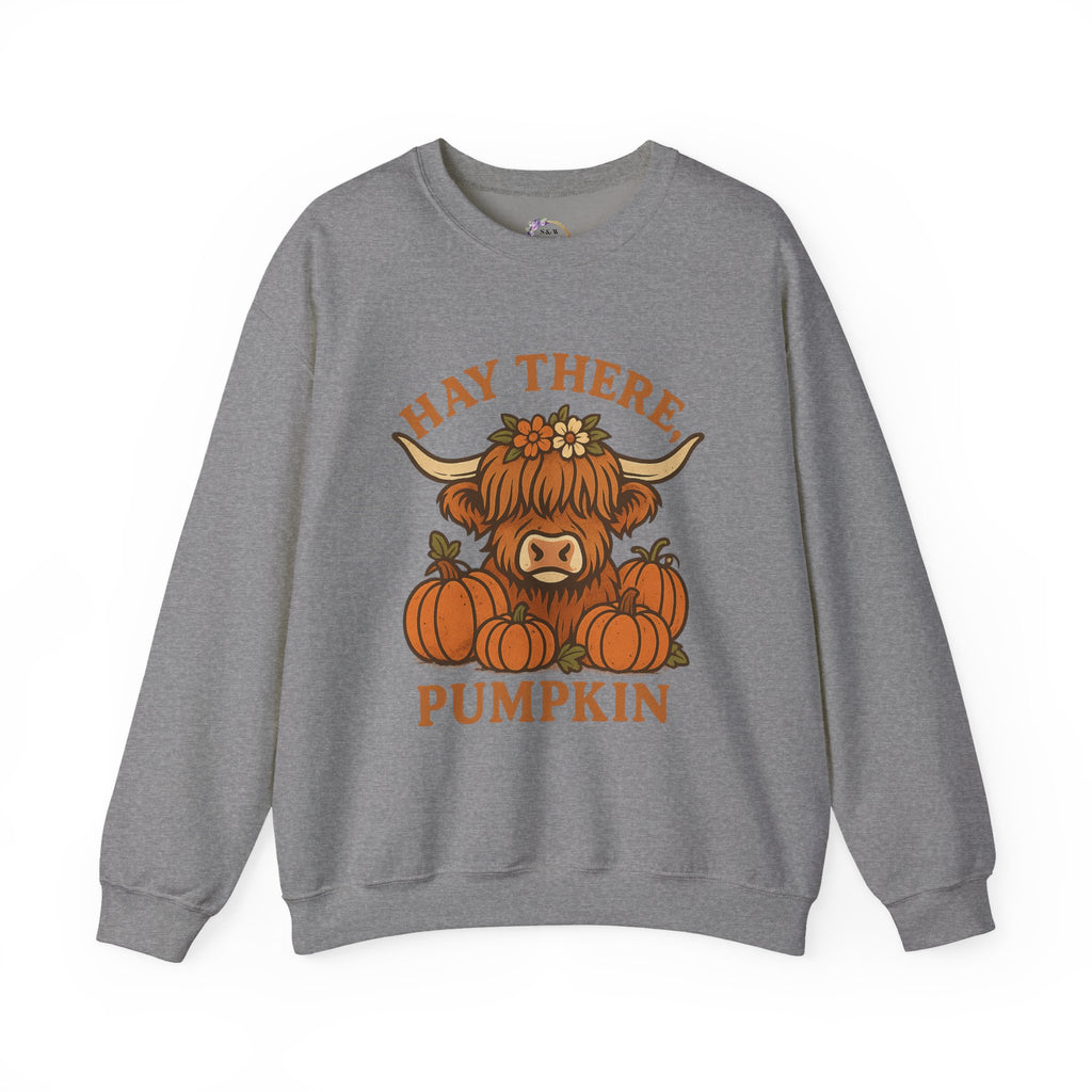 Hay There Pumpkin Highland Cow Autumn Sweatshirt