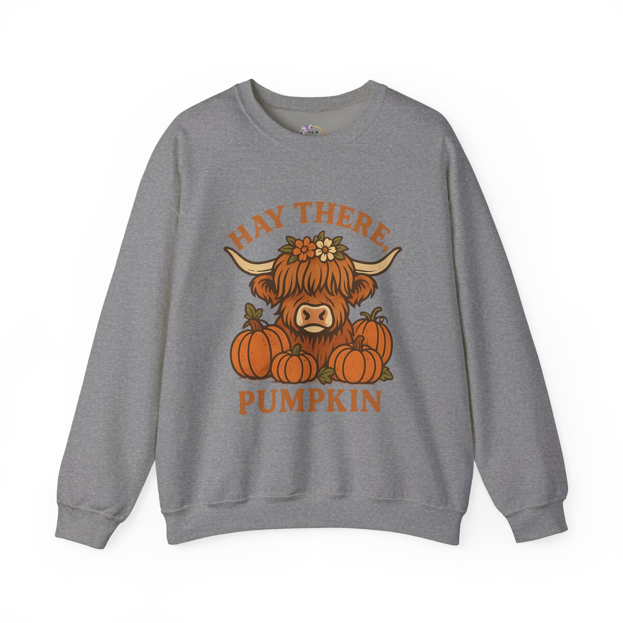 Cozy Fall Sweatshirt: Hay There Pumpkin Design | Autumn Apparel, Gift for Pumpkin Lovers, Halloween Sweater, Harvest Outfit
