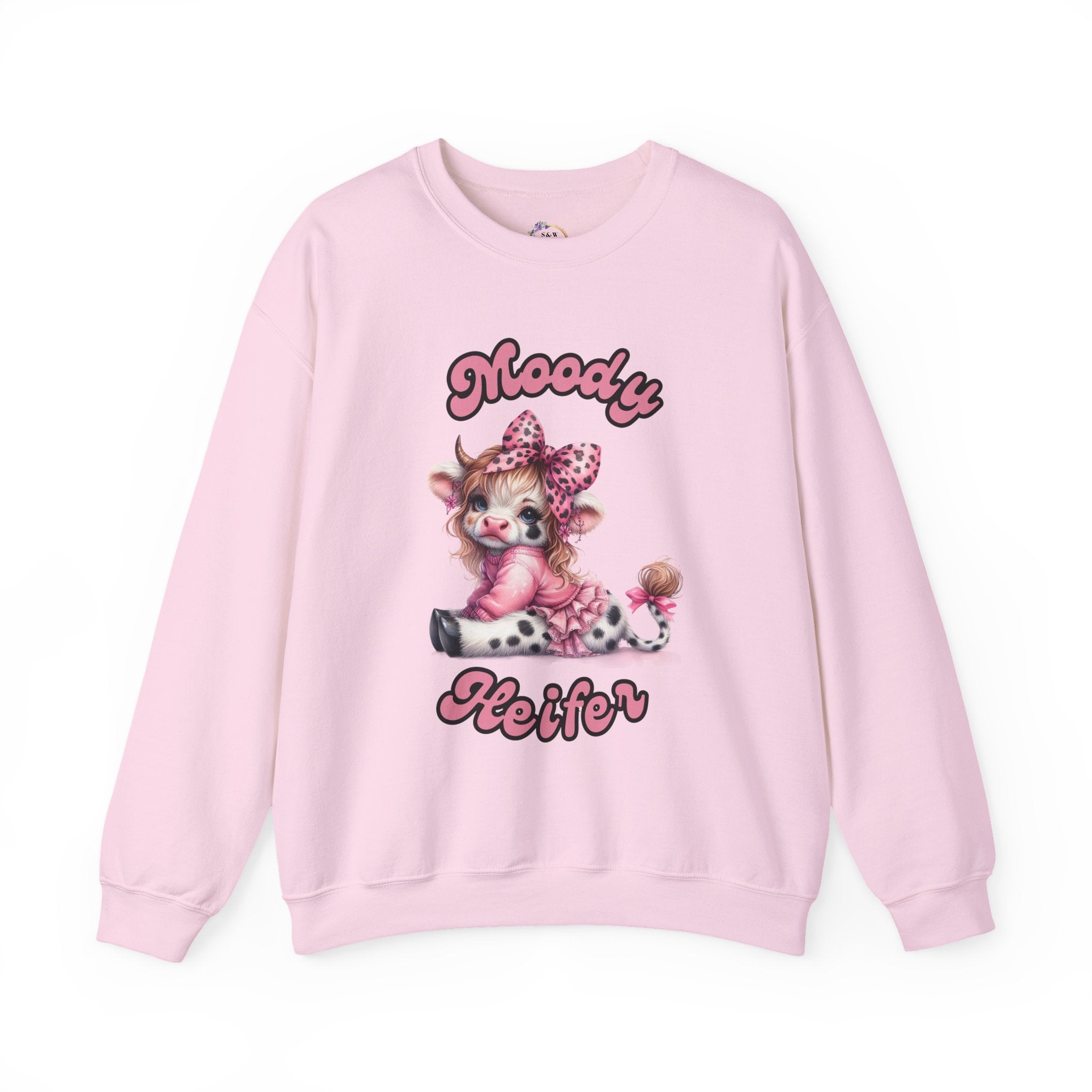 Moody Heifer Sweatshirt, Cow Lover Gift, Highland Cow Crewneck, Animal Print Jumper, Farm Life Apparel, Moody Cow Shirt