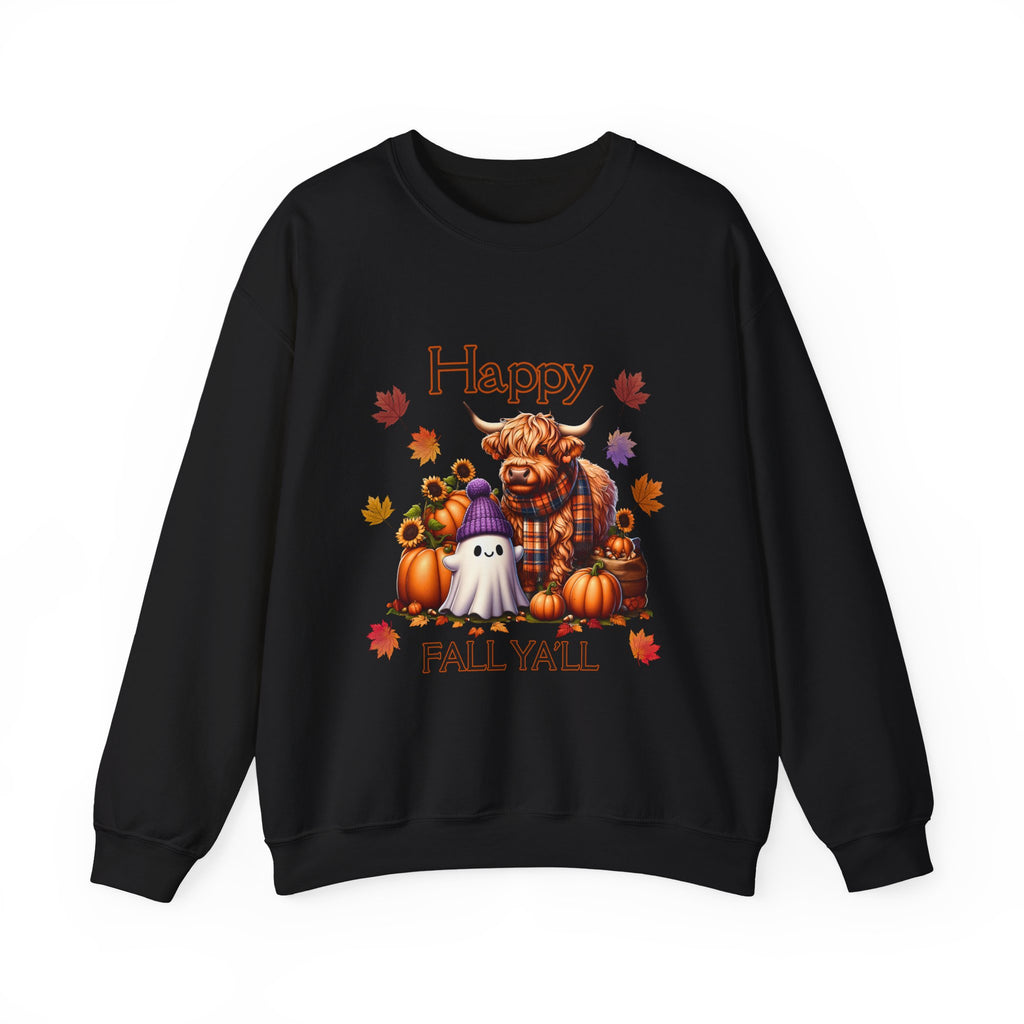 Halloween Pumpkin Sweatshirt, Cozy Crewneck for Fall, Autumn Vibes, Ghost and Highland Cow Design, Unisex Apparel, Perfect for [...]