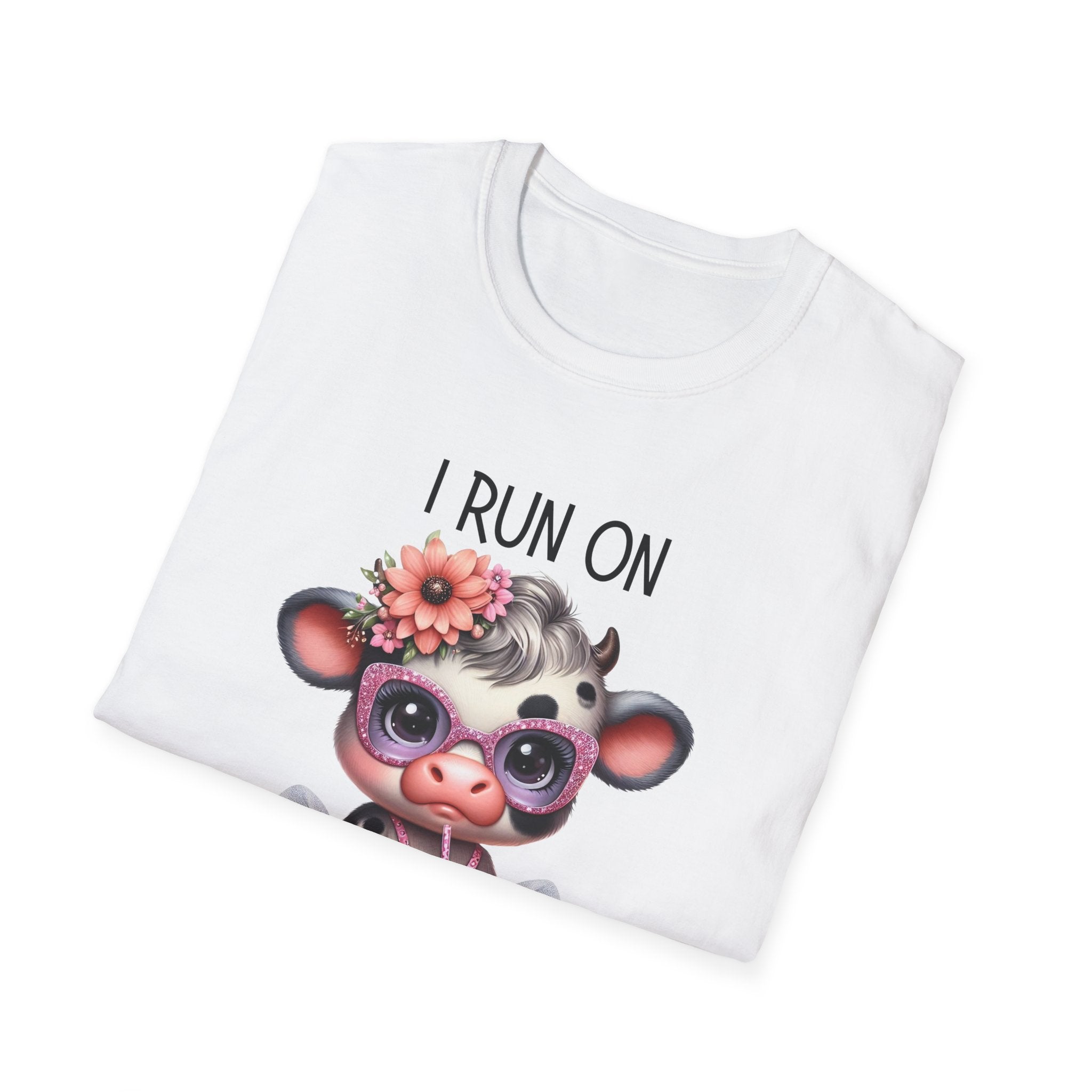 I Run on Cows, caffeine and cuss words graphic tee