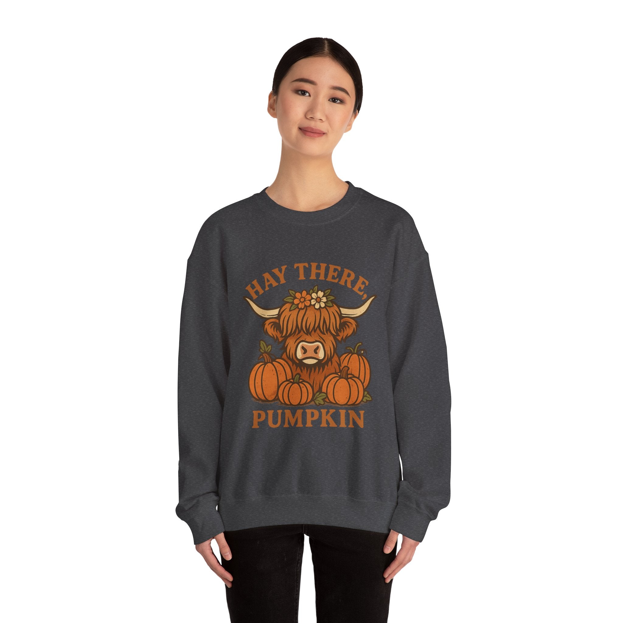 Cozy Fall Sweatshirt: Hay There Pumpkin Design | Autumn Apparel, Gift for Pumpkin Lovers, Halloween Sweater, Harvest Outfit