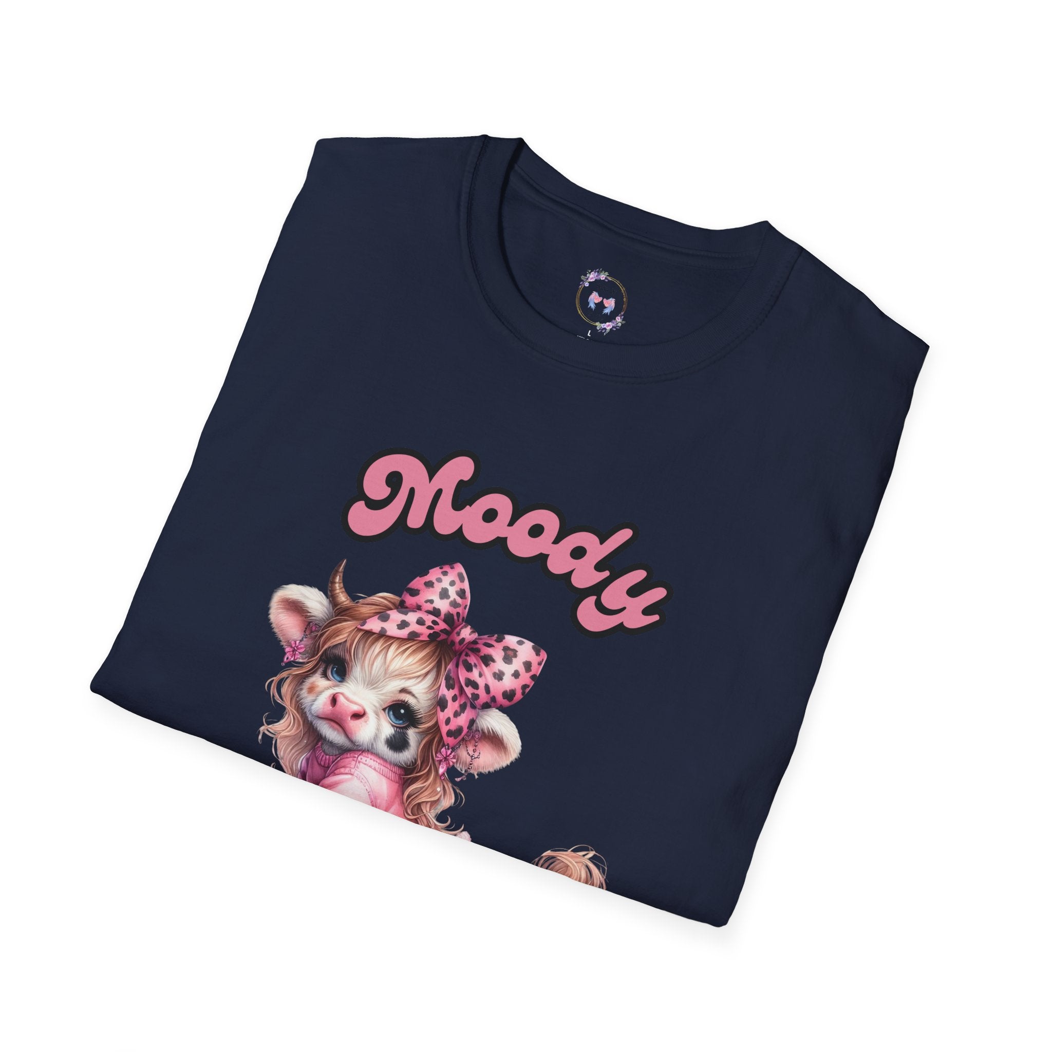 Moody Heifer Unisex Softstyle T-Shirt, Cute Cow Tee, Fun Graphic Shirt, Animal Lover Gift, Casual Wear, Birthday Present