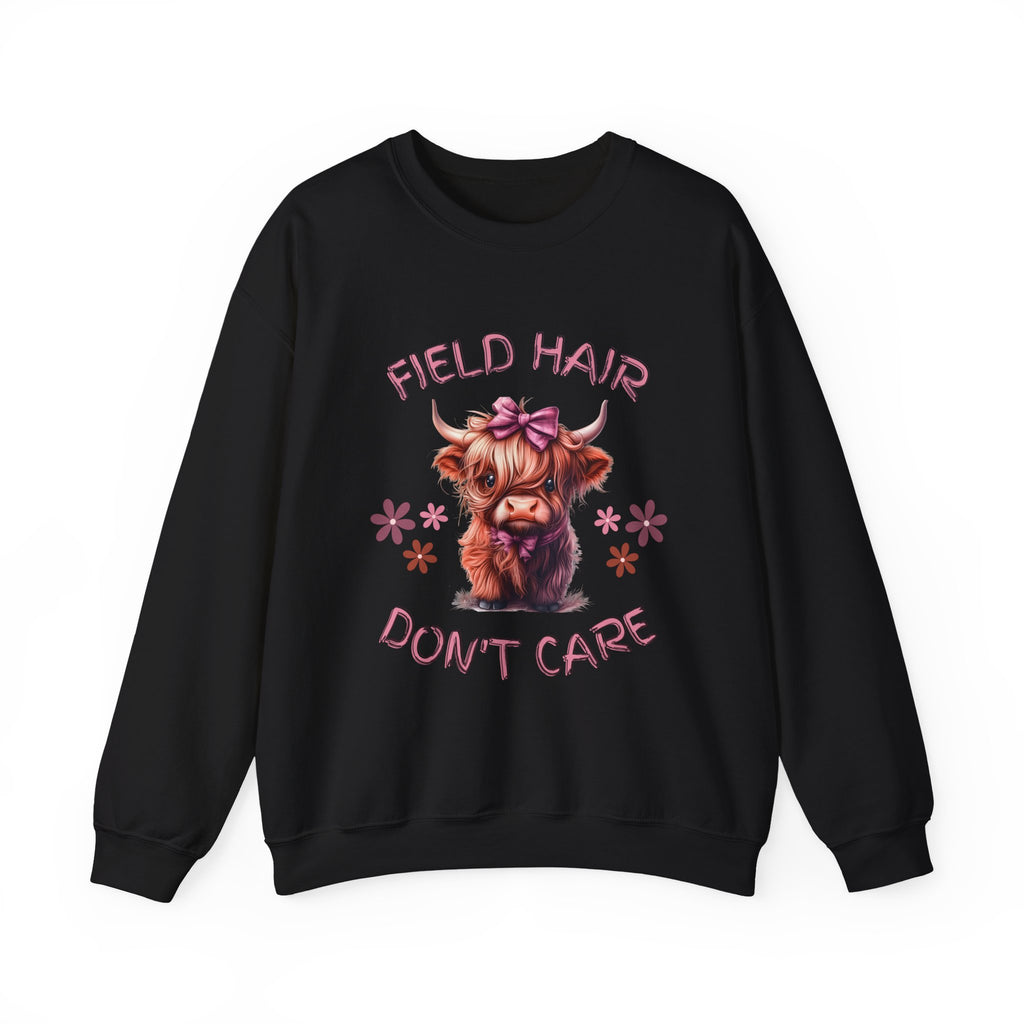 Highland Cow Field Hair Don't Care Sweatshirt