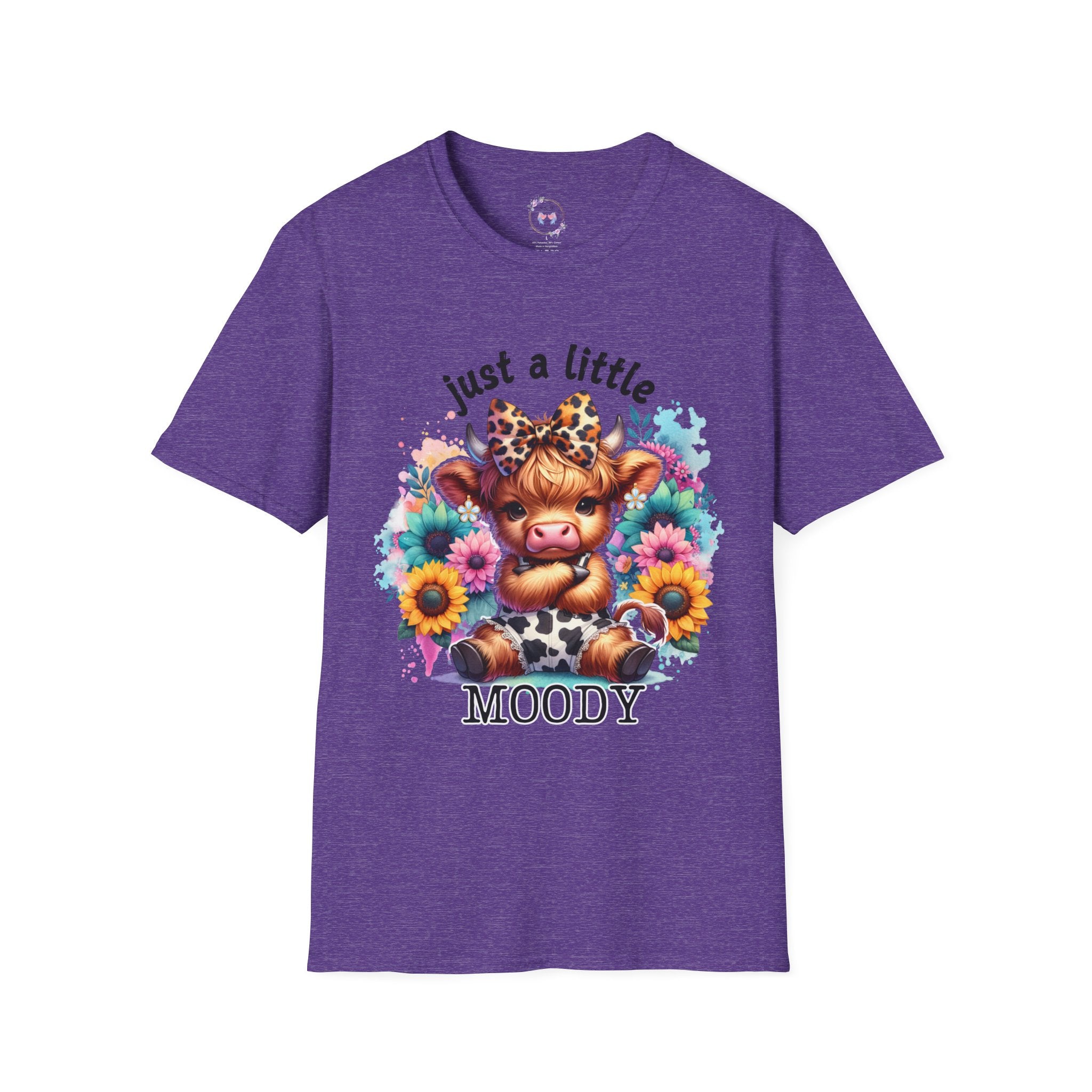 Just a Little Moody, Cute T-Shirt, Gift for Animal Lovers, Casual Outfit, Perfect for Birthdays, Farmhouse Decor