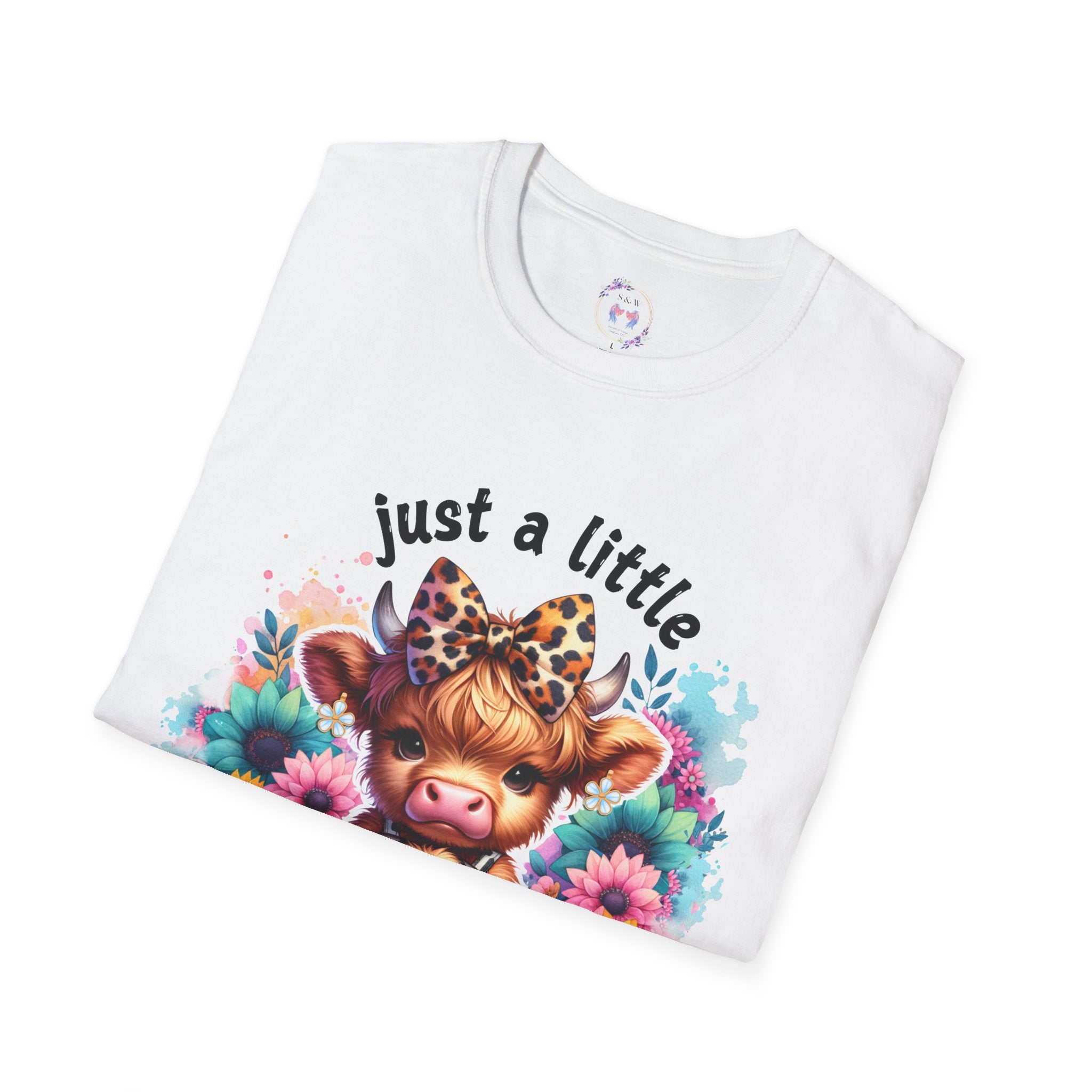 Just a Little Moody, Cute T-Shirt, Gift for Animal Lovers, Casual Outfit, Perfect for Birthdays, Farmhouse Decor
