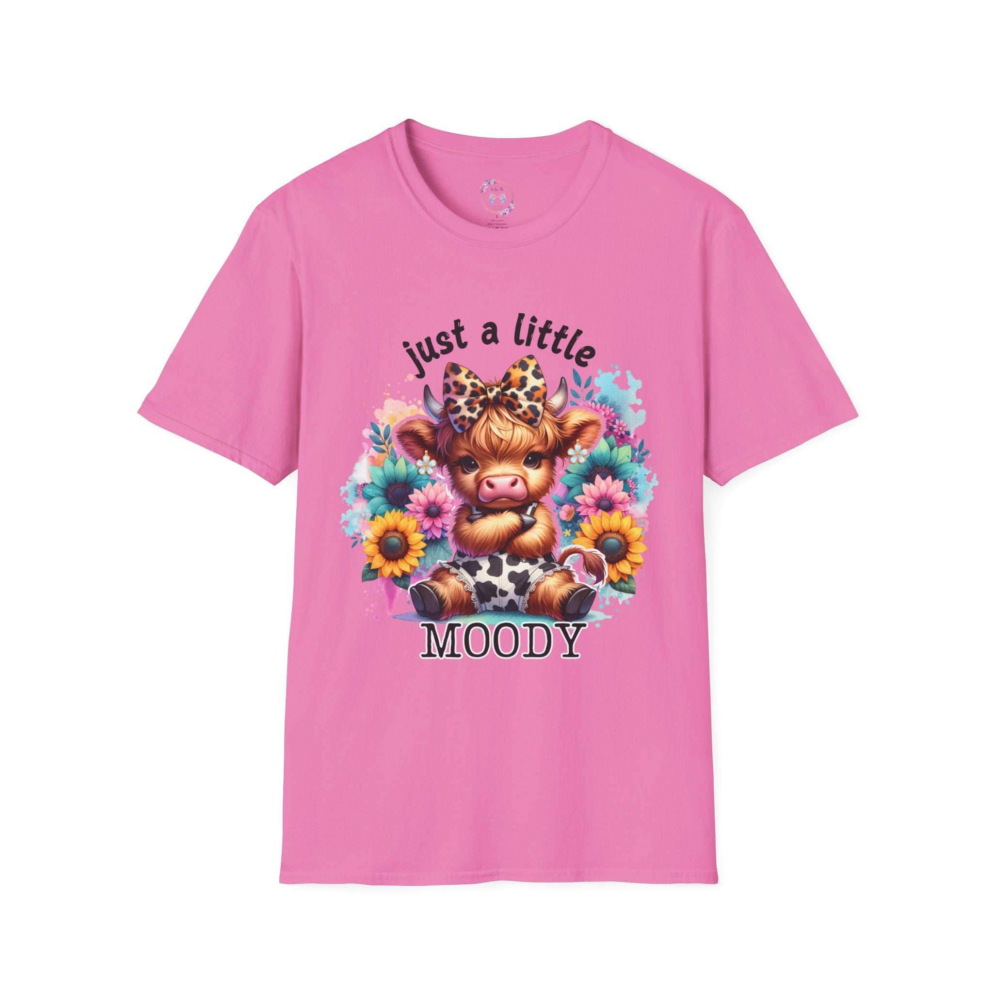 Just a Little Moody, Cute T-Shirt, Gift for Animal Lovers, Casual Outfit, Perfect for Birthdays, Farmhouse Decor