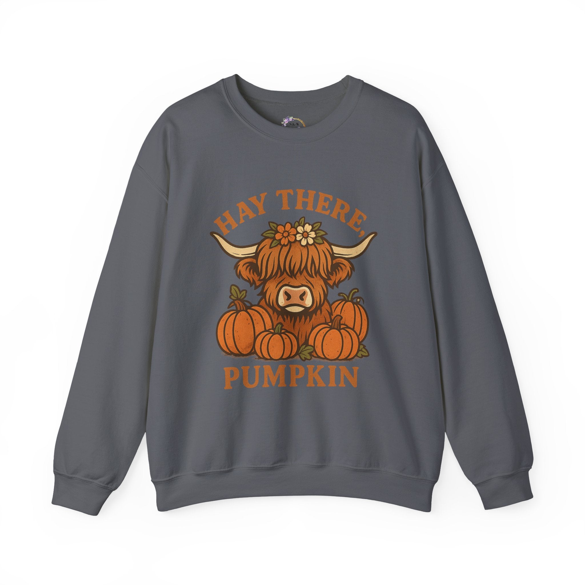 Cozy Fall Sweatshirt: Hay There Pumpkin Design | Autumn Apparel, Gift for Pumpkin Lovers, Halloween Sweater, Harvest Outfit