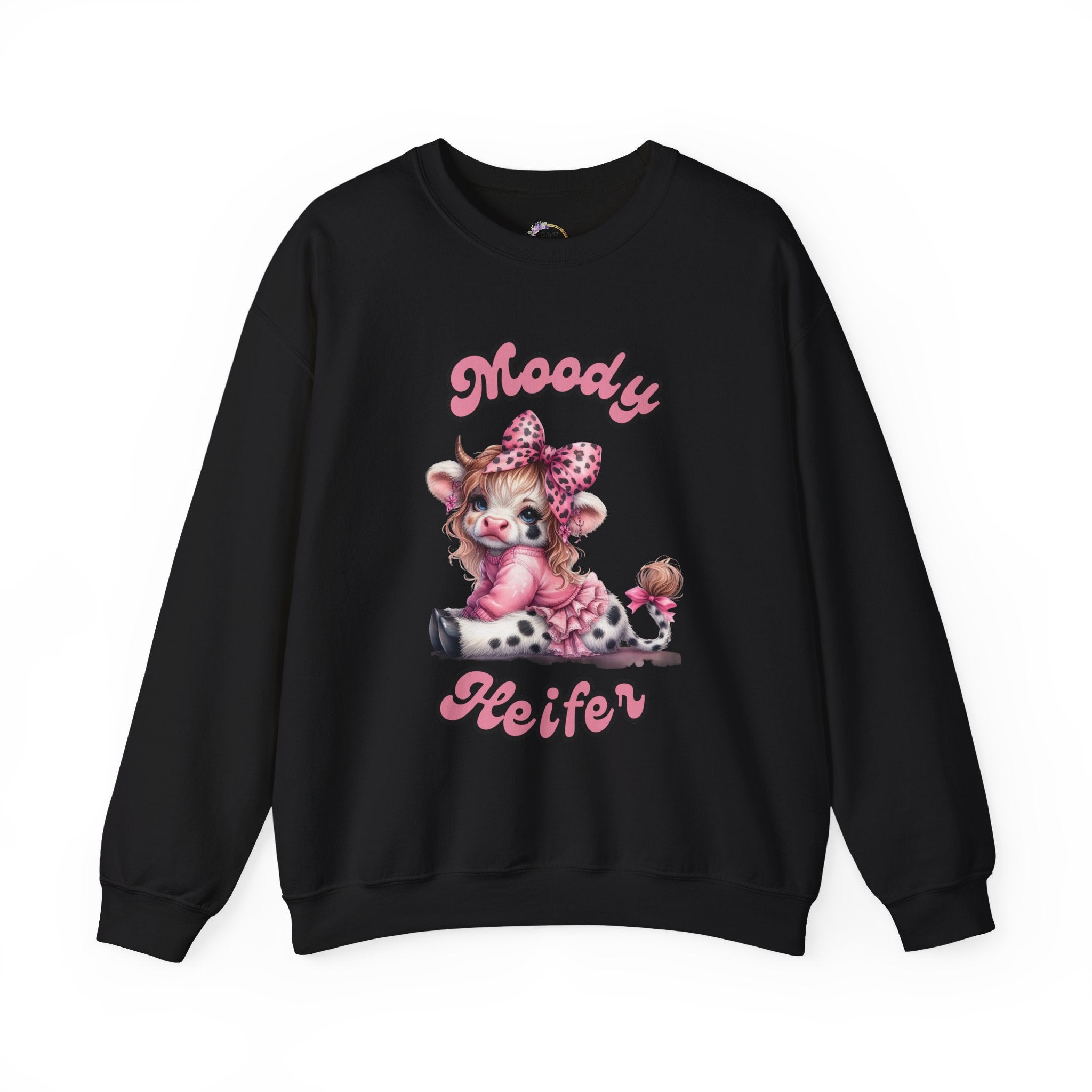 Moody Heifer Sweatshirt, Cow Lover Gift, Highland Cow Crewneck, Animal Print Jumper, Farm Life Apparel, Moody Cow Shirt
