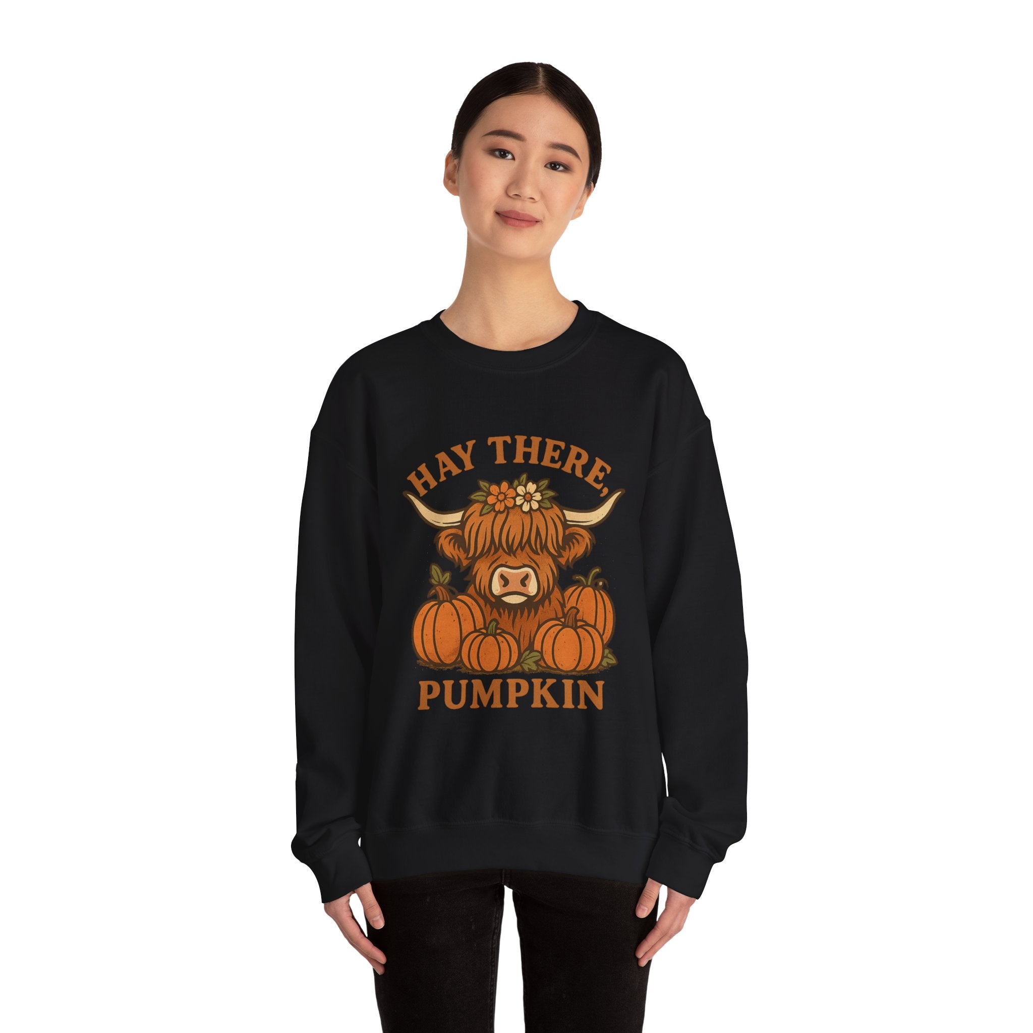 Cozy Fall Sweatshirt: Hay There Pumpkin Design | Autumn Apparel, Gift for Pumpkin Lovers, Halloween Sweater, Harvest Outfit