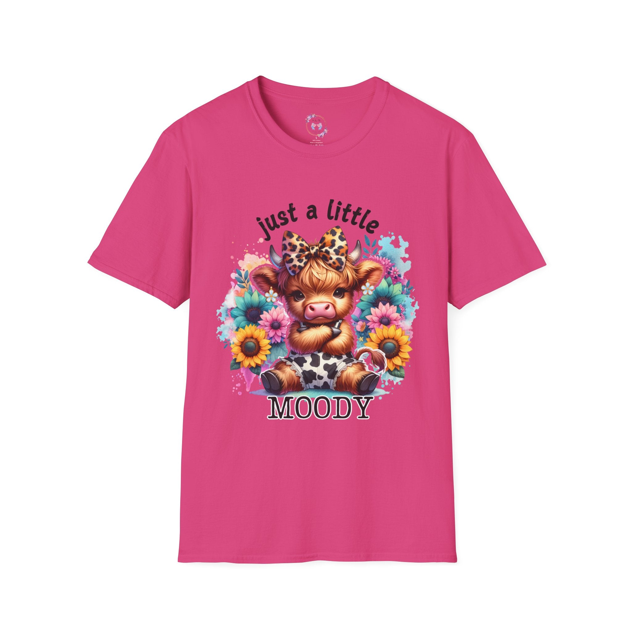 Just a Little Moody, Cute T-Shirt, Gift for Animal Lovers, Casual Outfit, Perfect for Birthdays, Farmhouse Decor