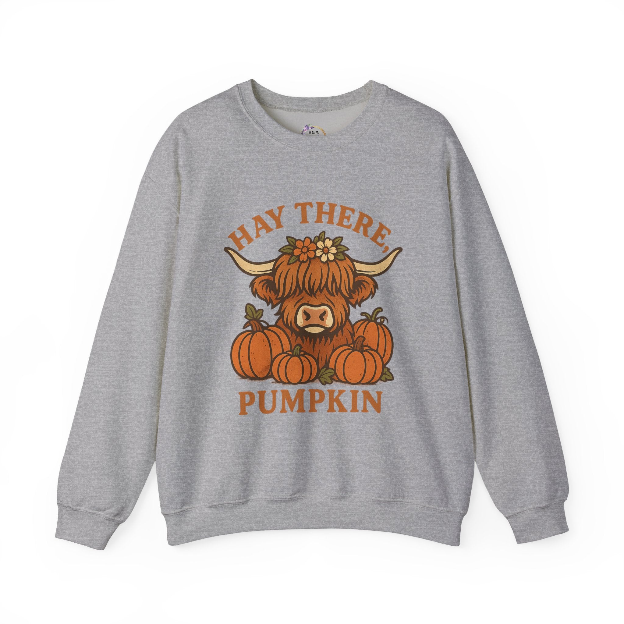 Cozy Fall Sweatshirt: Hay There Pumpkin Design | Autumn Apparel, Gift for Pumpkin Lovers, Halloween Sweater, Harvest Outfit