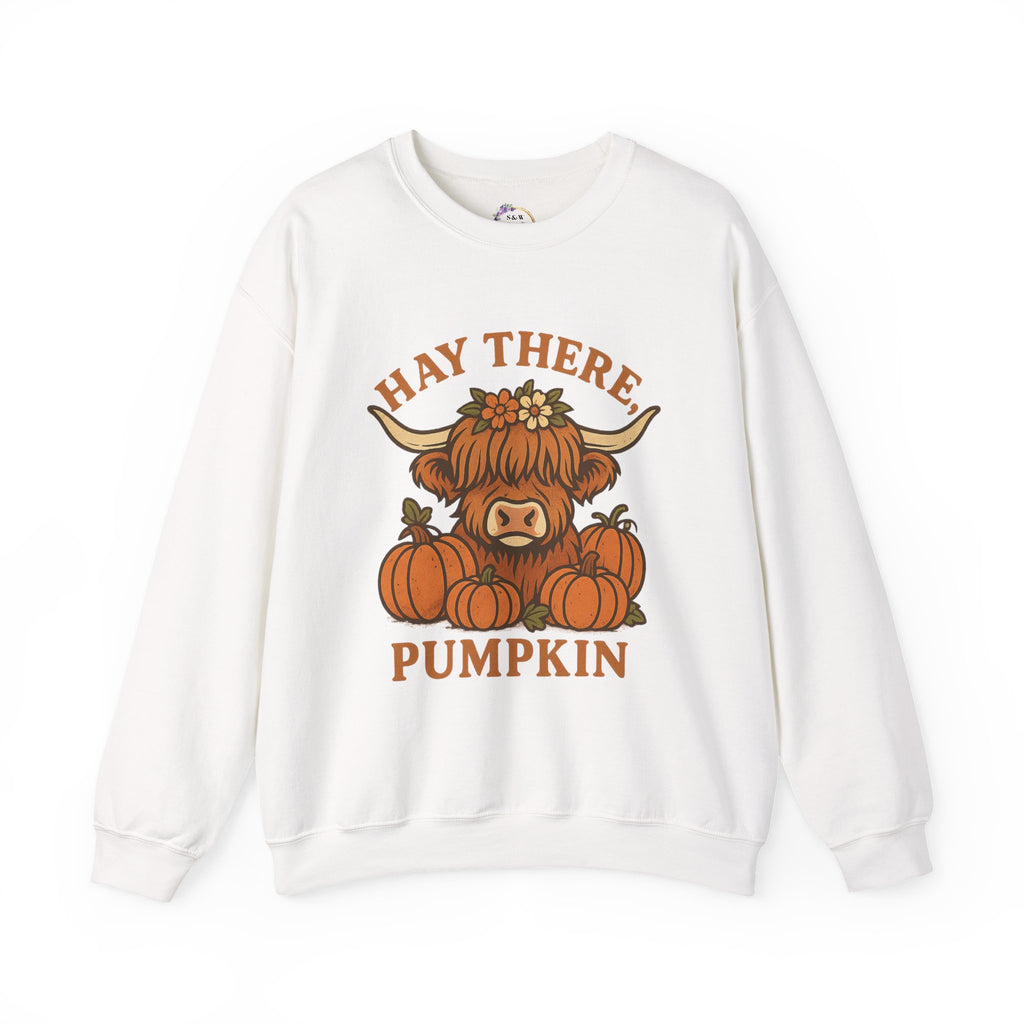 Hay There Pumpkin Highland Cow Autumn Sweatshirt