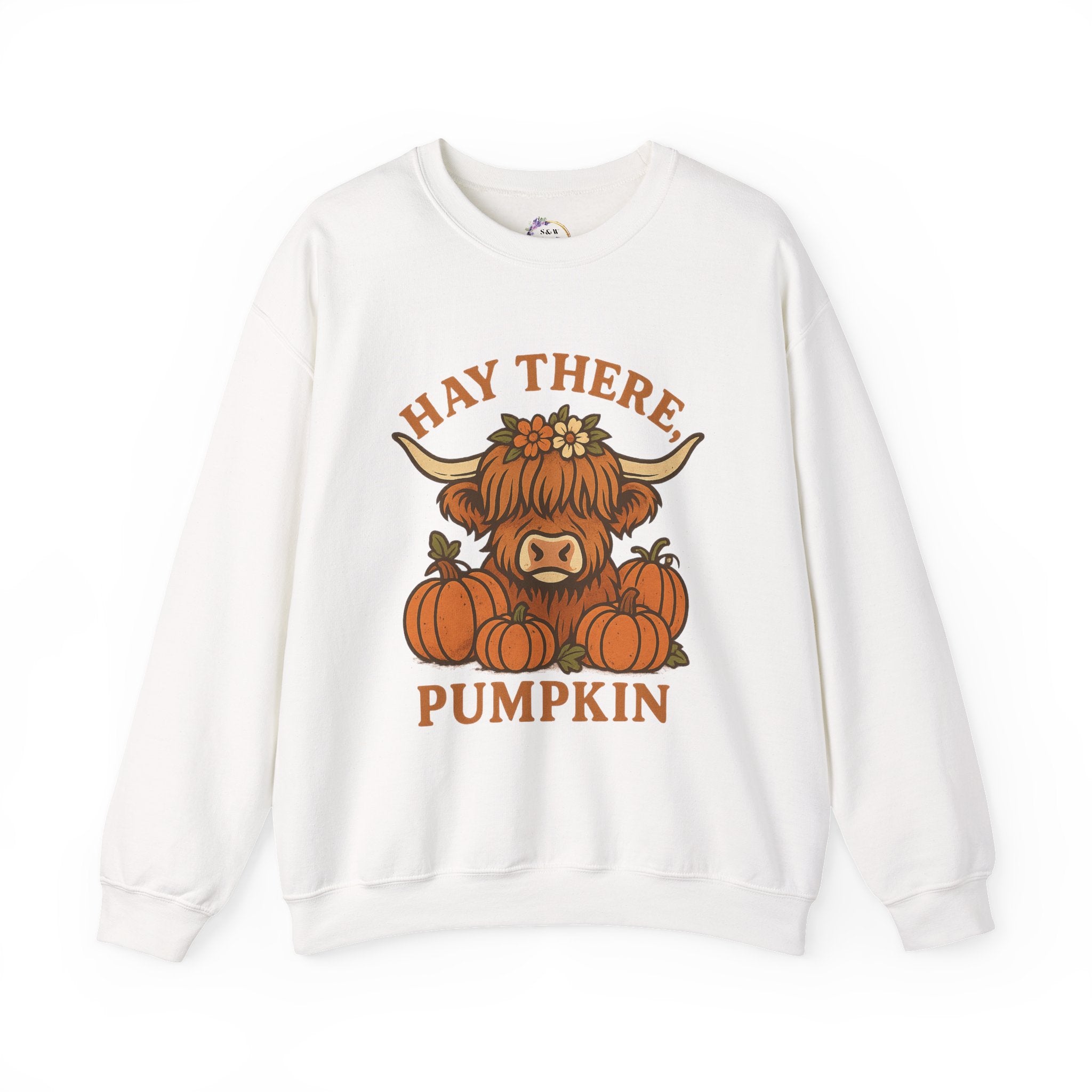Cozy Fall Sweatshirt: Hay There Pumpkin Design | Autumn Apparel, Gift for Pumpkin Lovers, Halloween Sweater, Harvest Outfit