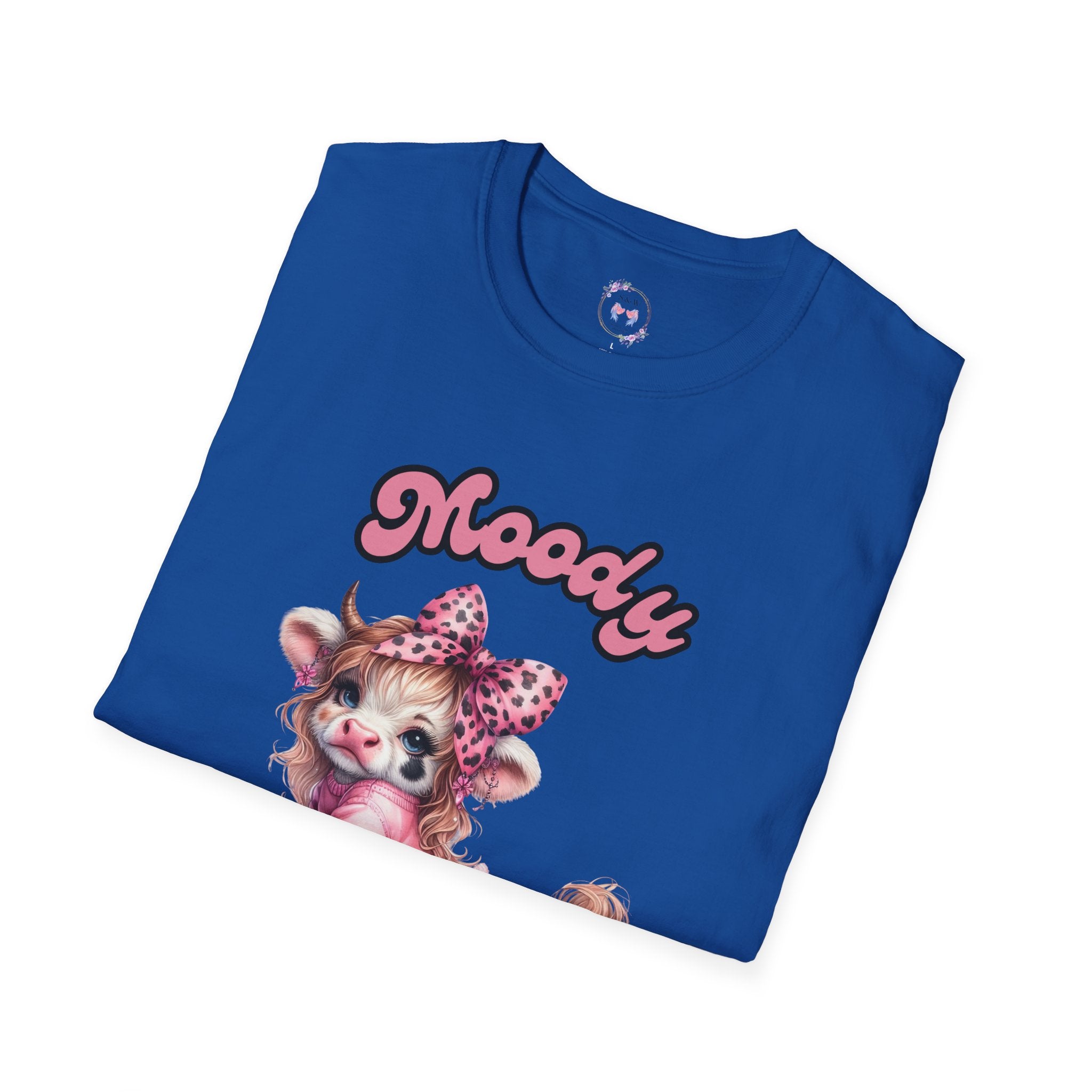Moody Heifer Unisex Softstyle T-Shirt, Cute Cow Tee, Fun Graphic Shirt, Animal Lover Gift, Casual Wear, Birthday Present
