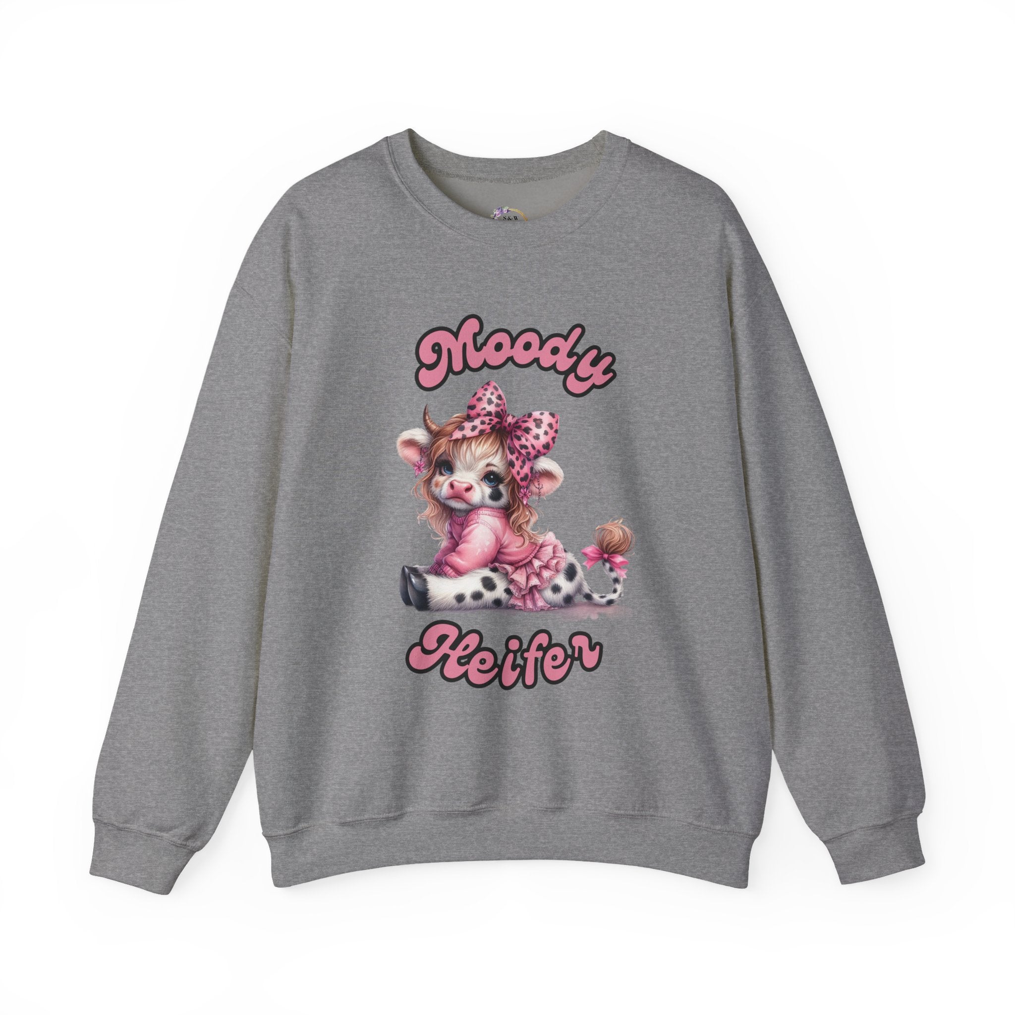 Moody Heifer Sweatshirt, Cow Lover Gift, Highland Cow Crewneck, Animal Print Jumper, Farm Life Apparel, Moody Cow Shirt