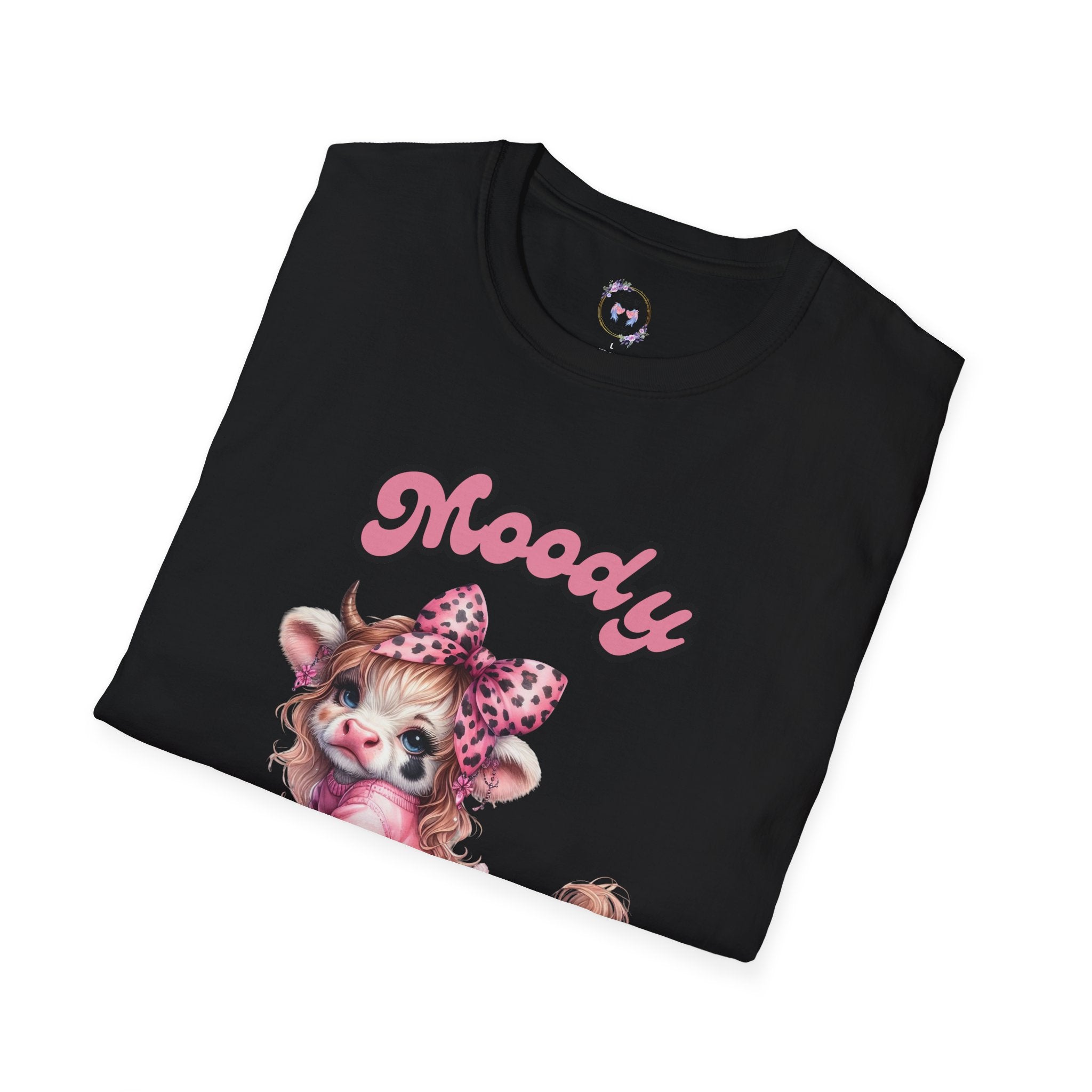 Moody Heifer Unisex Softstyle T-Shirt, Cute Cow Tee, Fun Graphic Shirt, Animal Lover Gift, Casual Wear, Birthday Present
