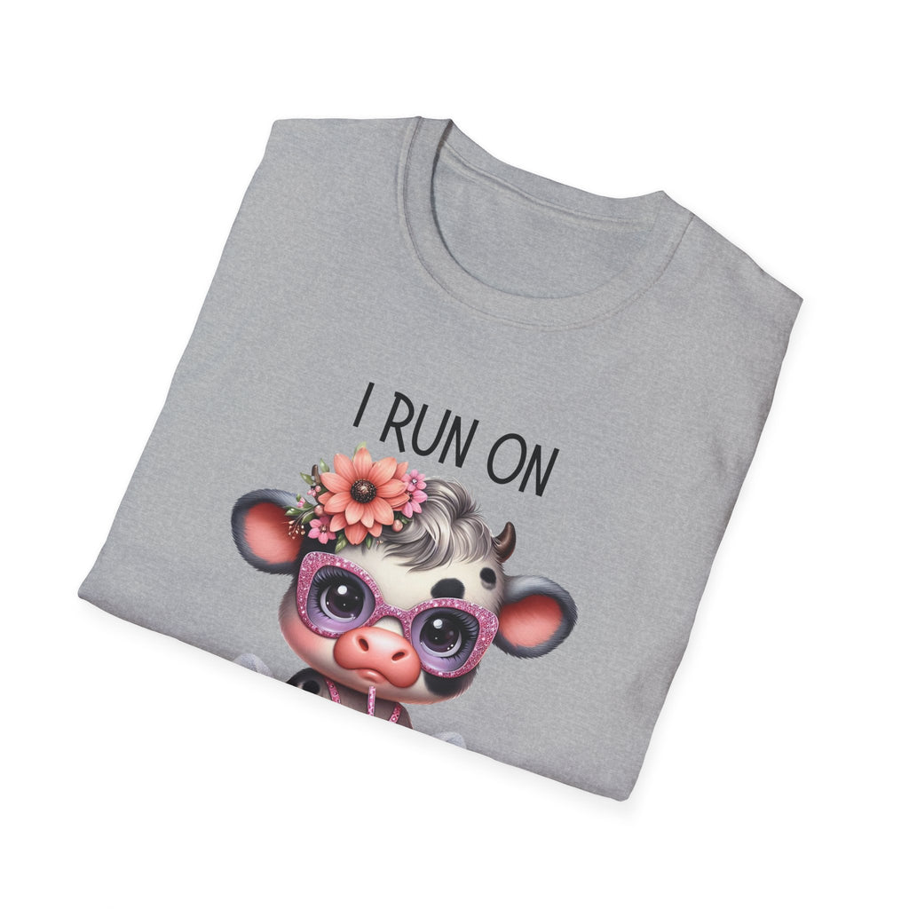 I Run on Cows, caffeine and cuss words graphic tee
