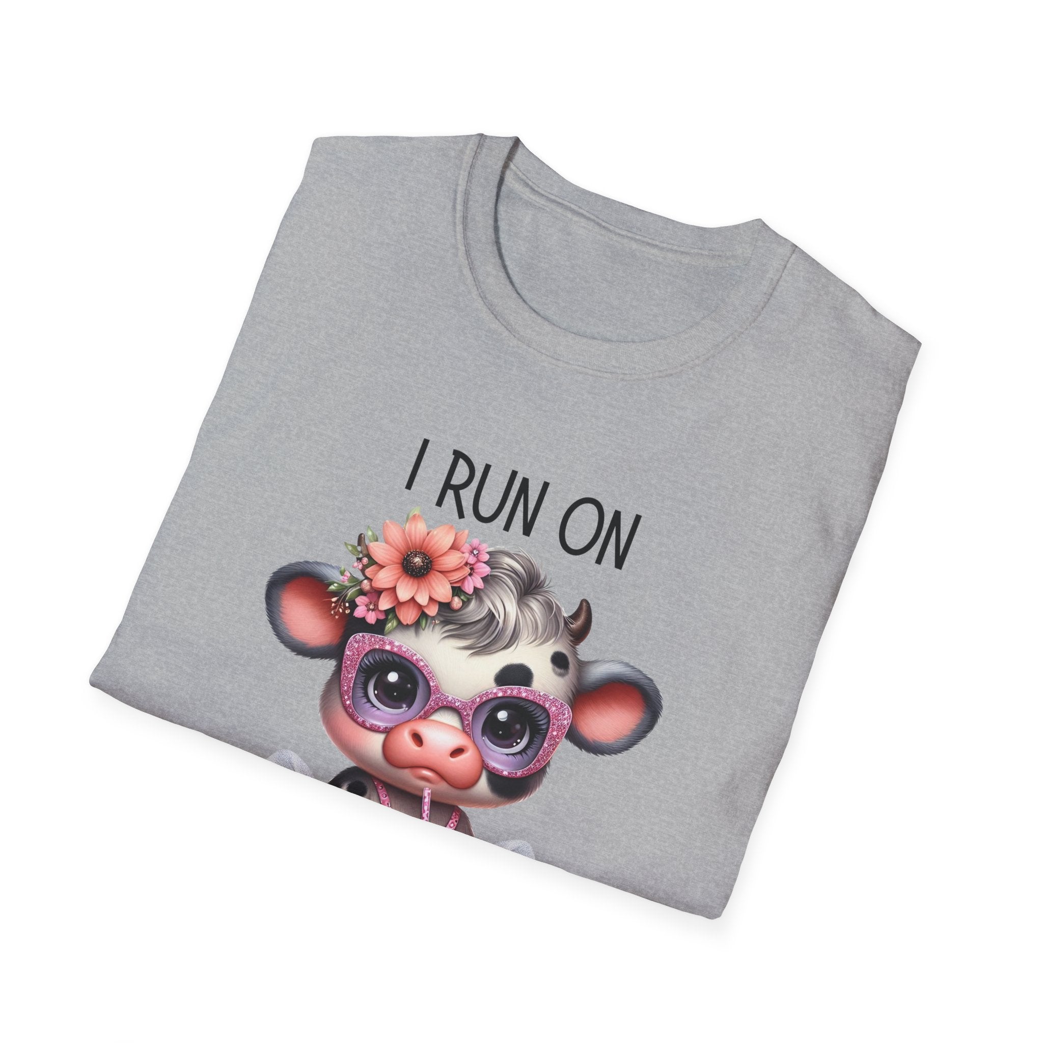I Run on Cows, caffeine and cuss words graphic tee