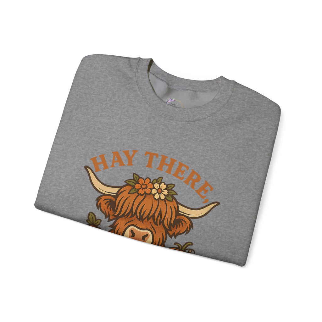 Cozy Fall Sweatshirt: Hay There Pumpkin Design | Autumn Apparel, Gift for Pumpkin Lovers, Halloween Sweater, Harvest Outfit